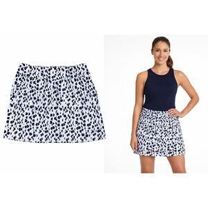 Emerald 18 Skort Size Large White Navy Print Golf Tennis Athletic Skirt